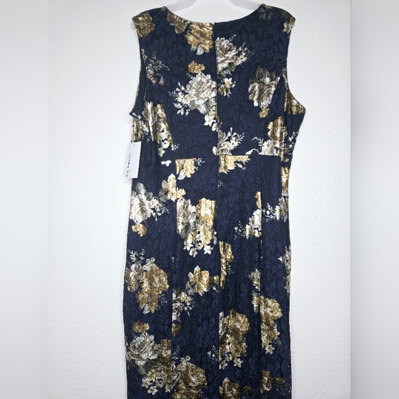 EnFocus Studio Navy blue Maxi dress with Floral design Sz 14 - Picture 7 of 13